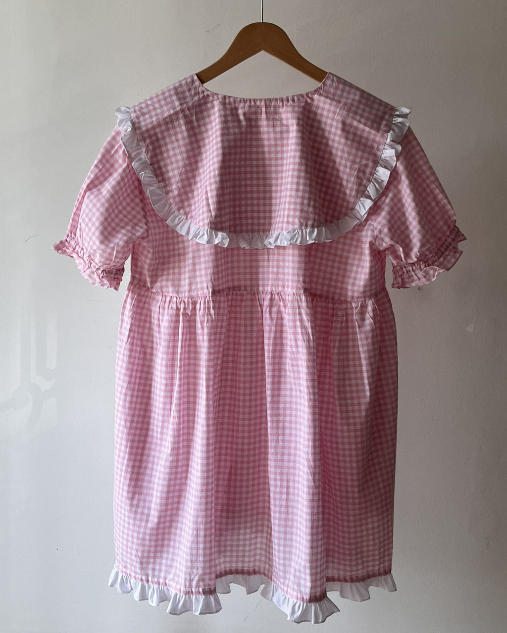 Flora Mini Dress in Pink Gingham - READY TO SHIP
