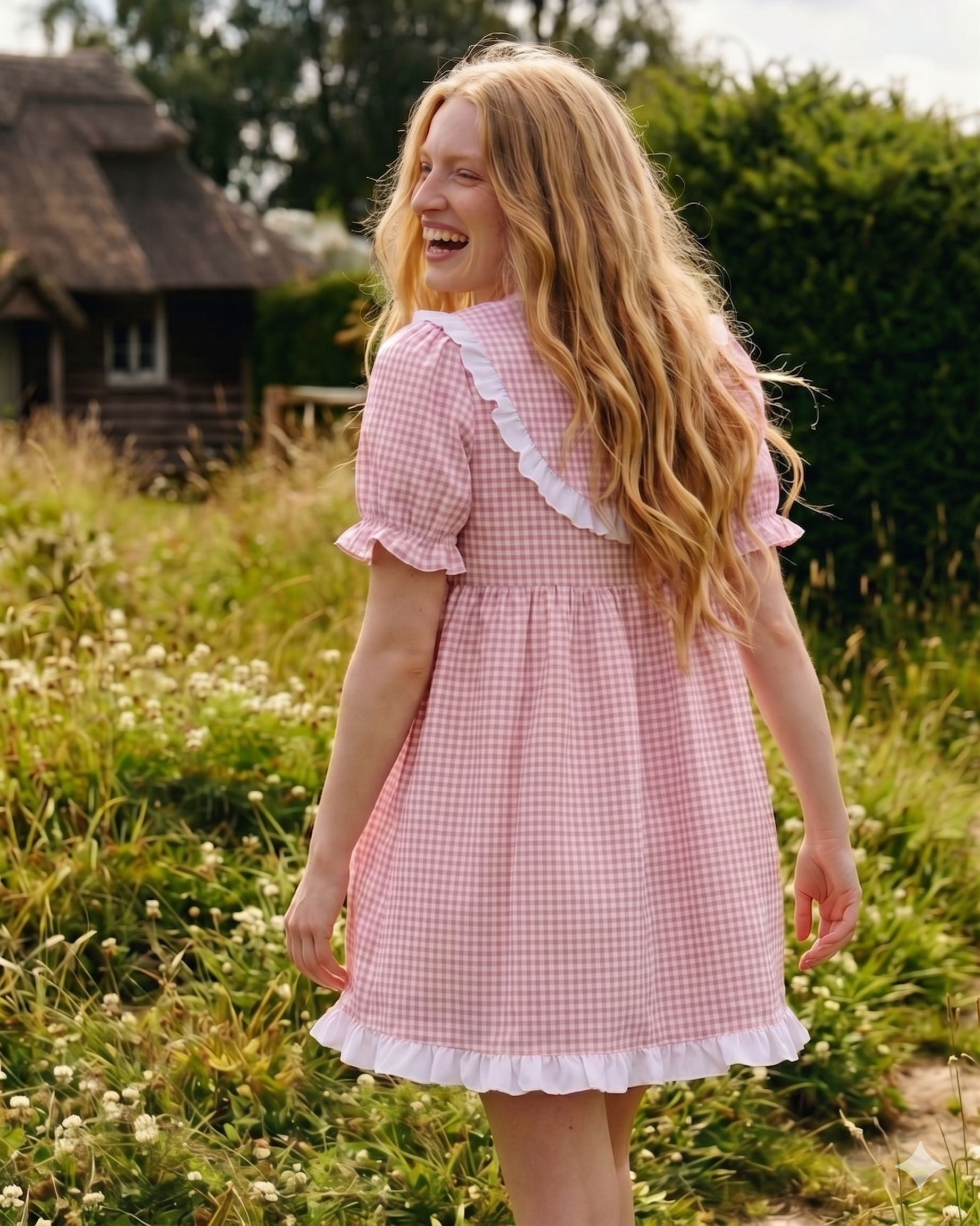 Flora Mini Dress in Pink Gingham - PRE ORDER