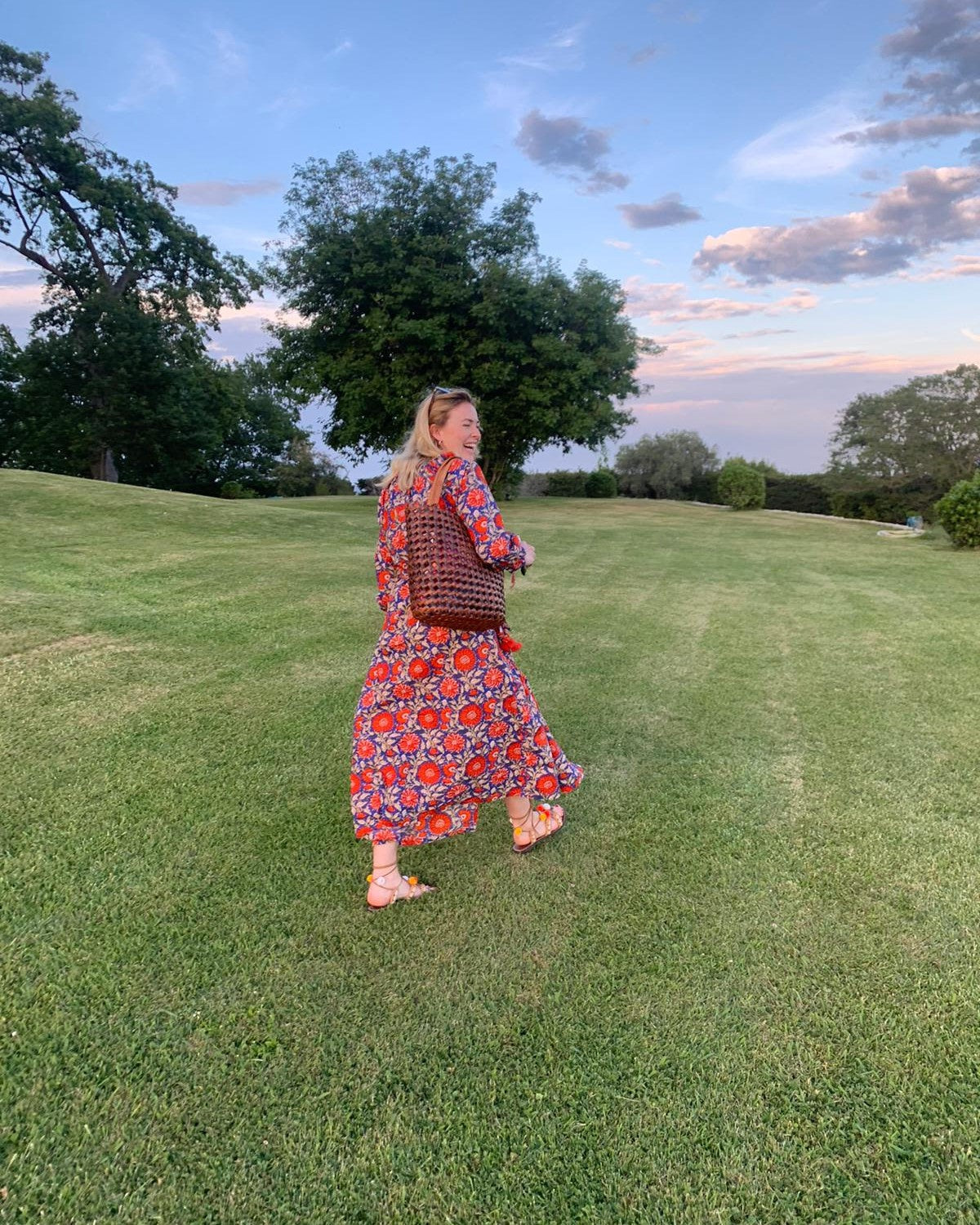 Sunflower Glory Print With Burnt Orange Tassels