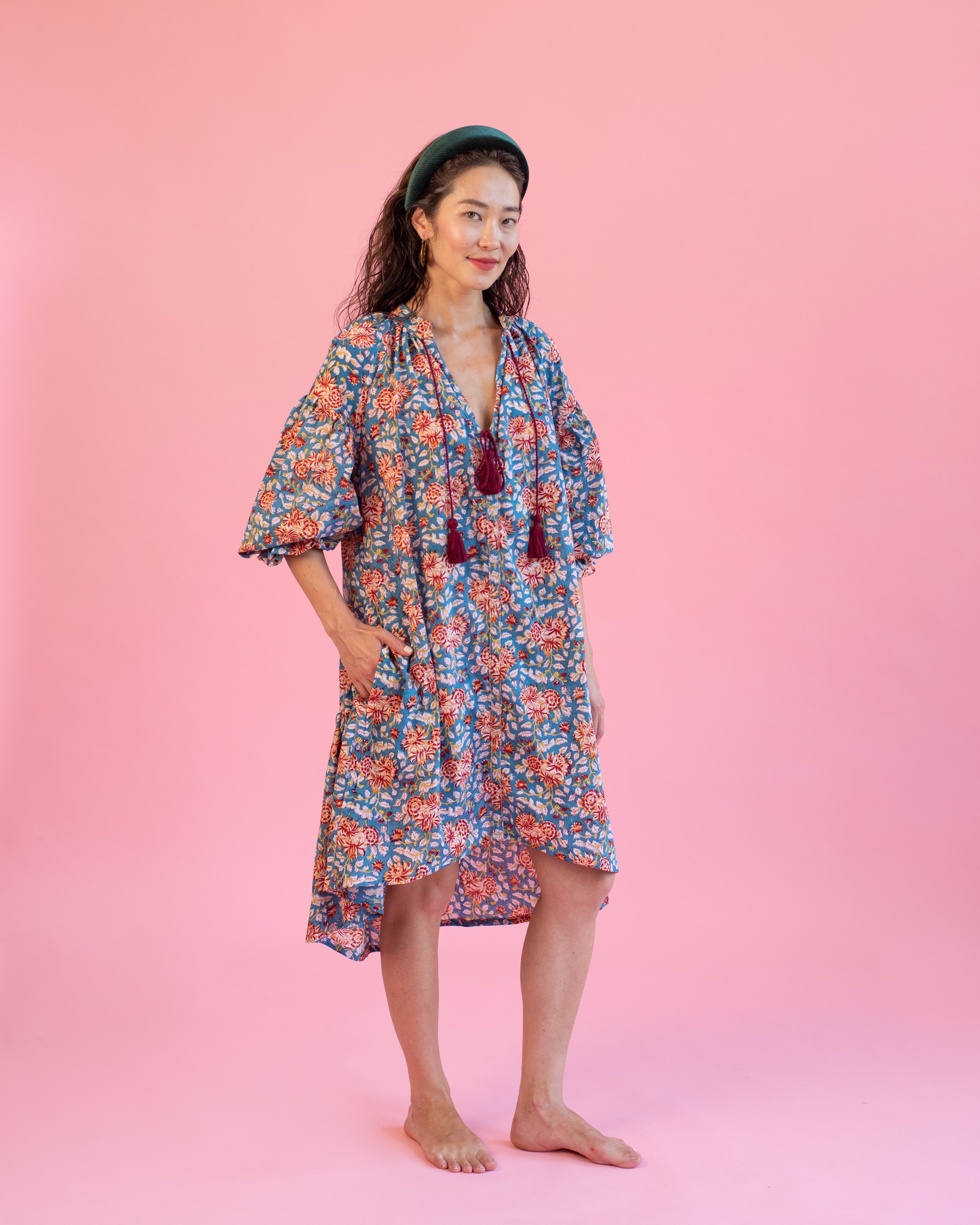 Kaftan Tunic Dress with Two Part Sleeve
