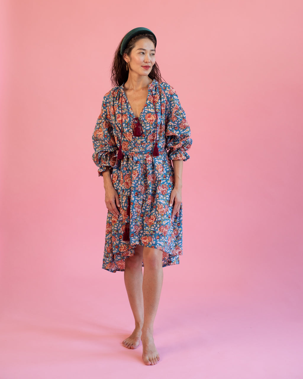 Kaftan Tunic Dress with Two Part Sleeve