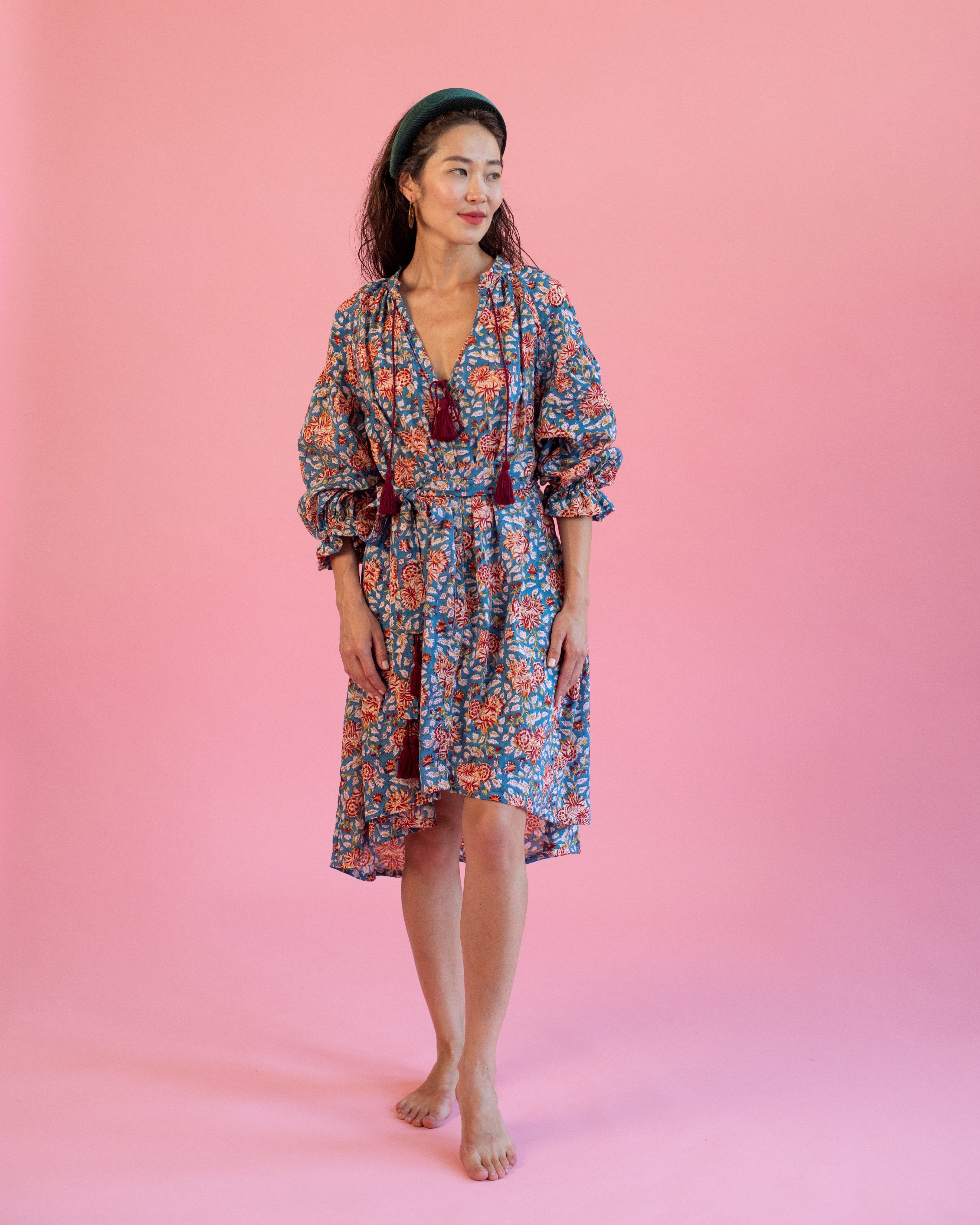 Kaftan Tunic Dress with Two Part Sleeve