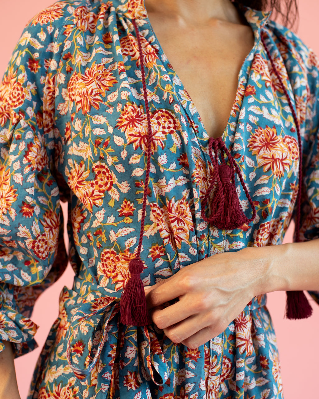 Kaftan Tunic Dress with Two Part Sleeve