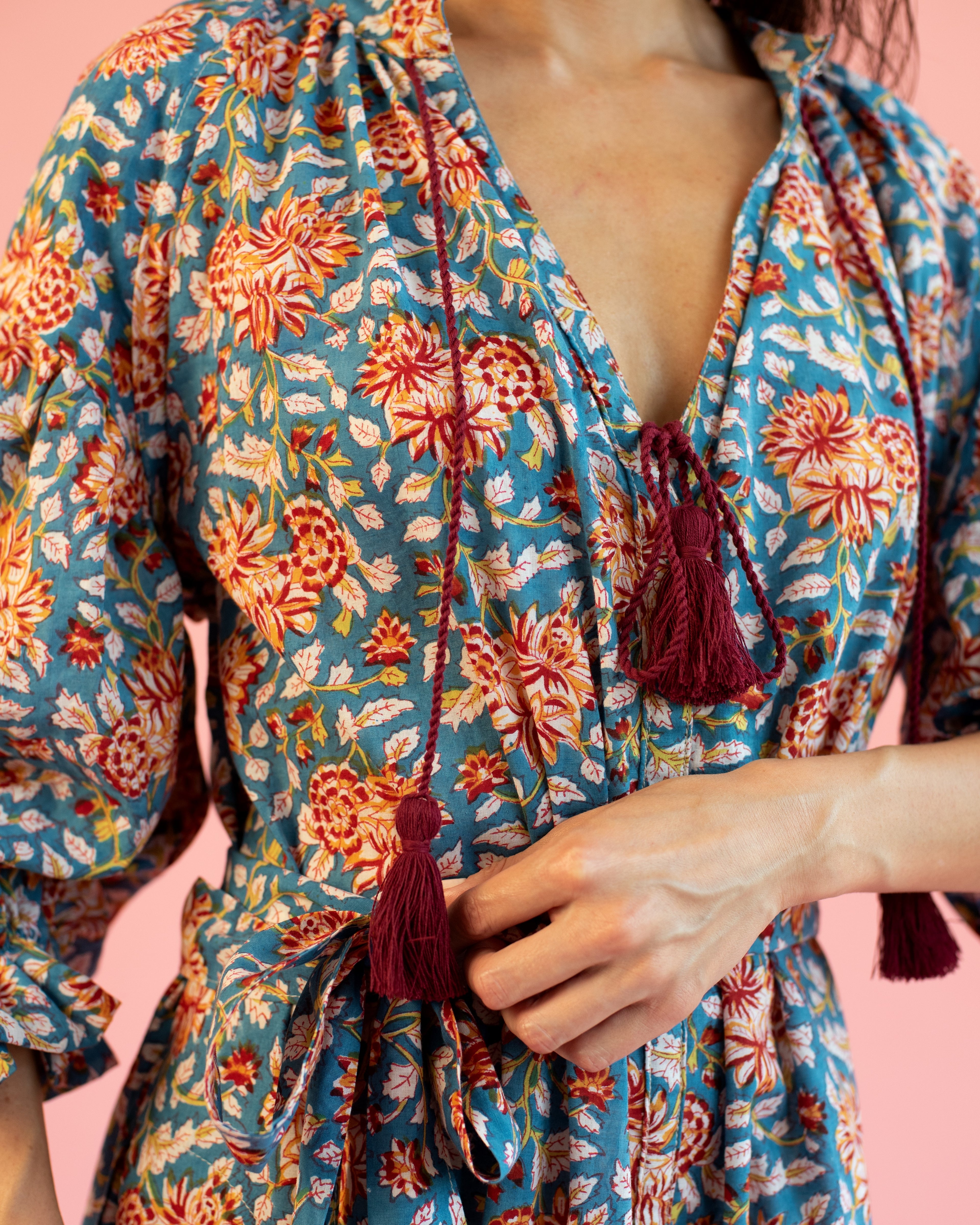 Kaftan Tunic Dress with Two Part Sleeve