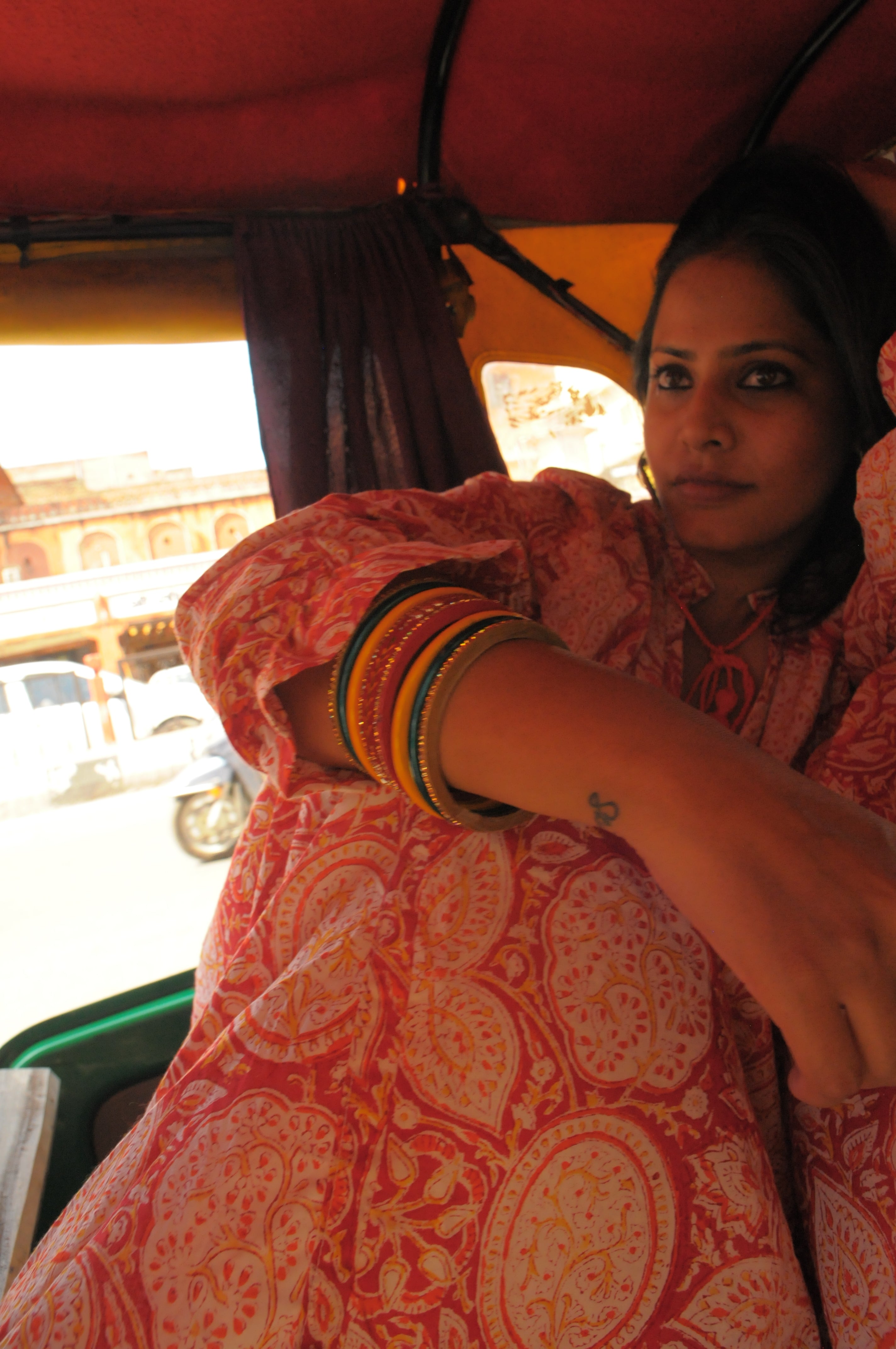 Mahal Hawa Print With Bright Orange Tassels