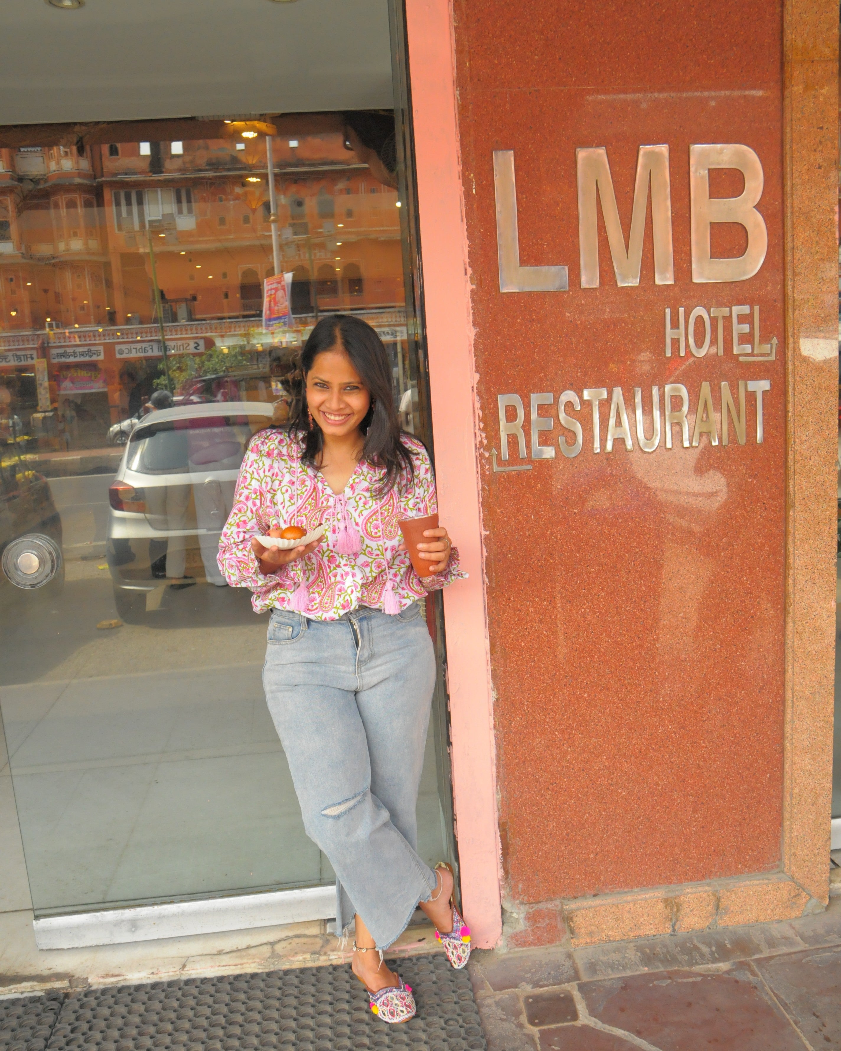 Rose Paisley Print With Light Pink Tassels