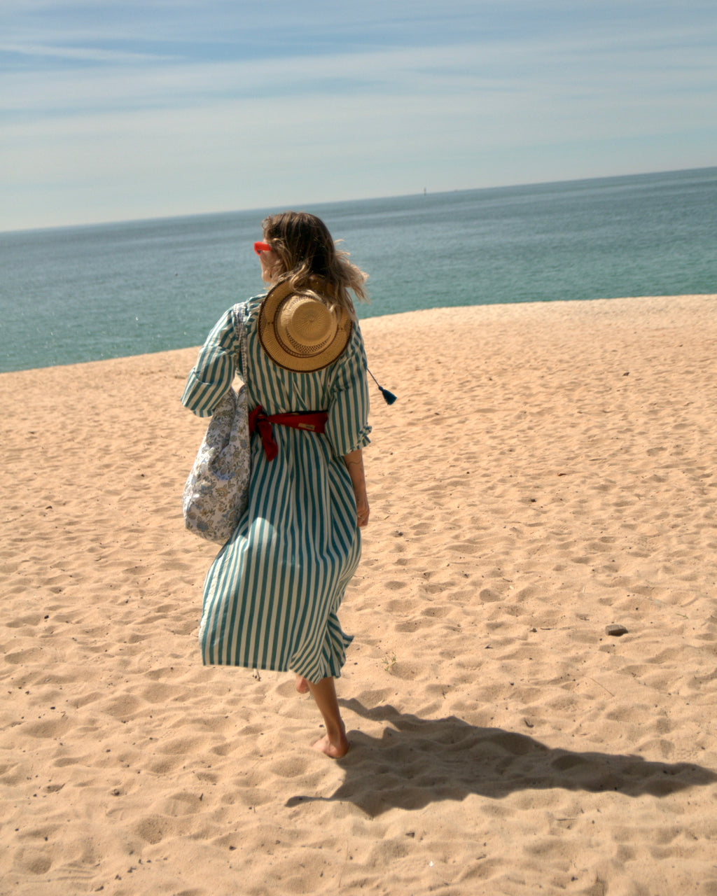 Maxi Kaftan in Sea Breeze Print With Teal Green Tassels - PRE ORDER