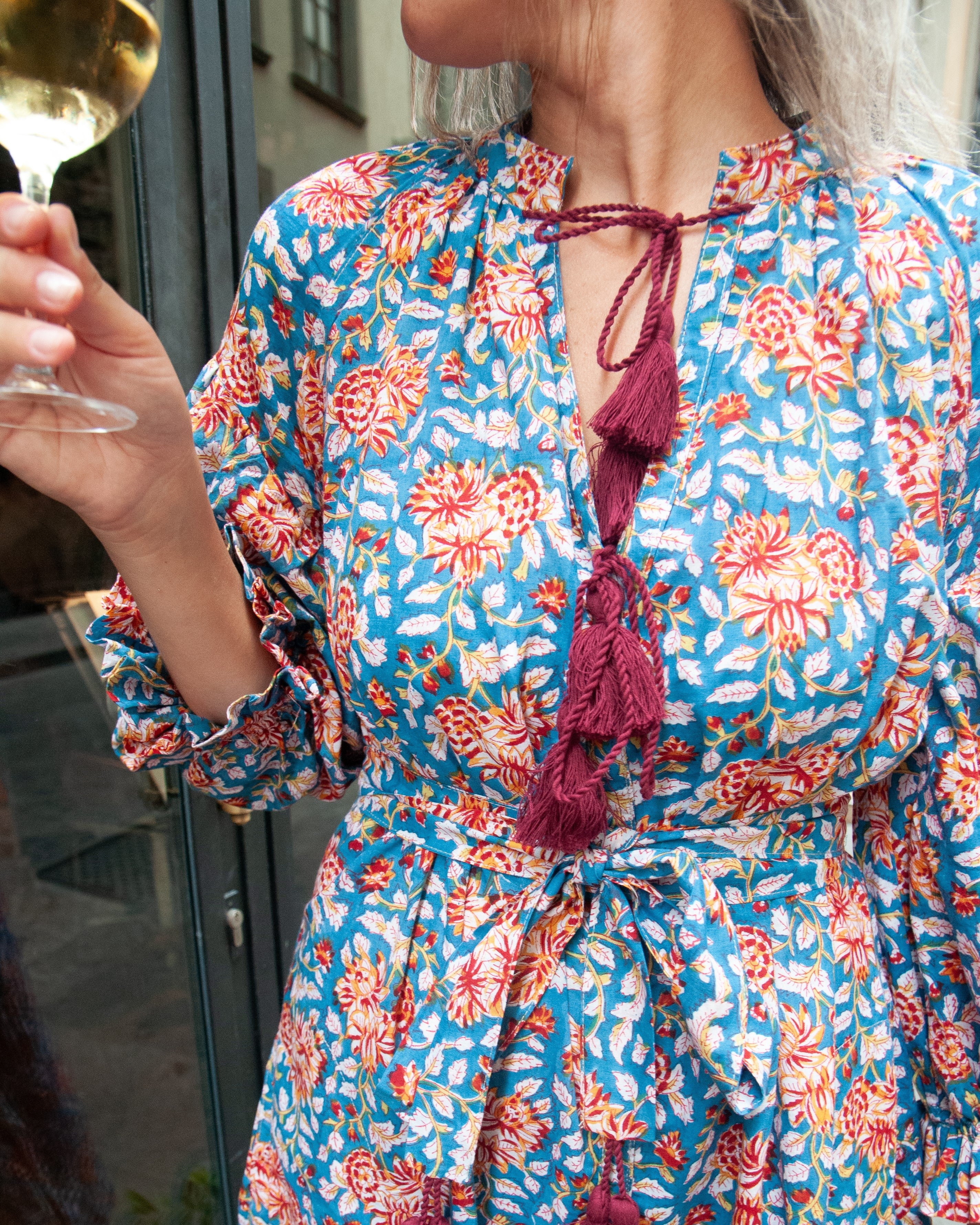 Kaftan Tunic Dress with Two Part Sleeve