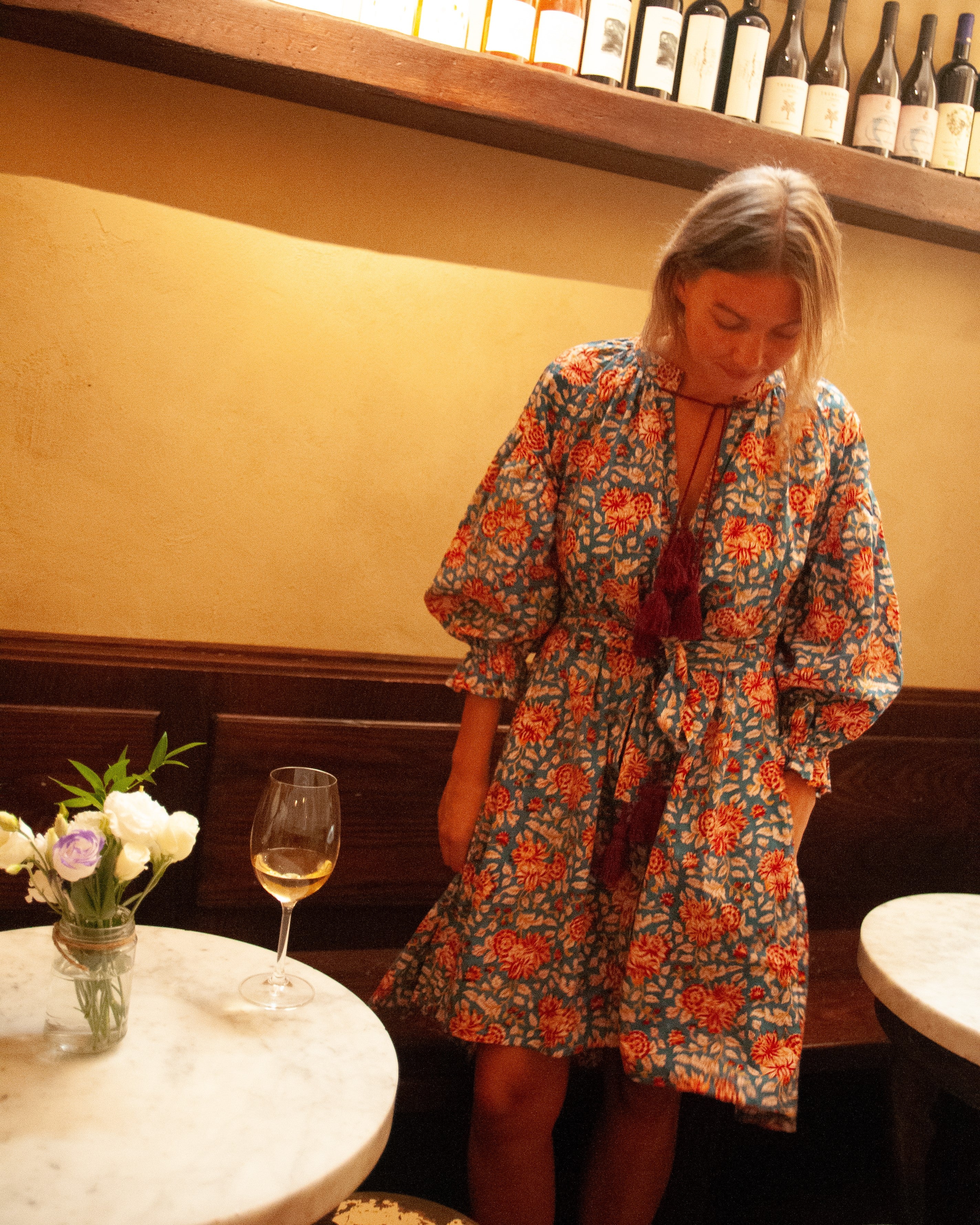 Kaftan Tunic Dress with Two Part Sleeve