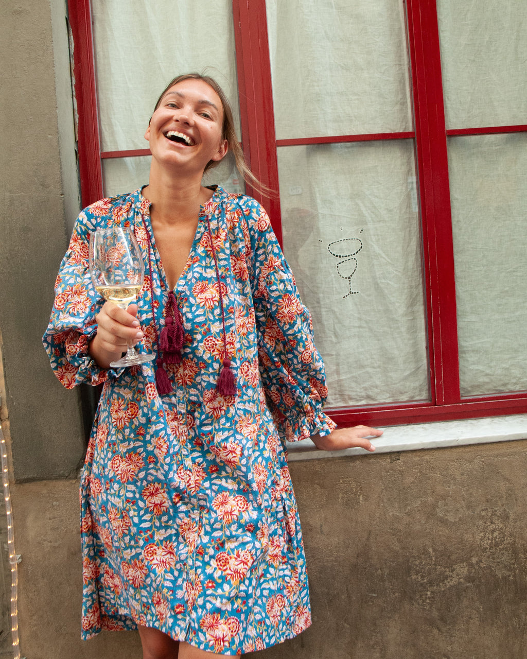 Kaftan Tunic Dress with Two Part Sleeve