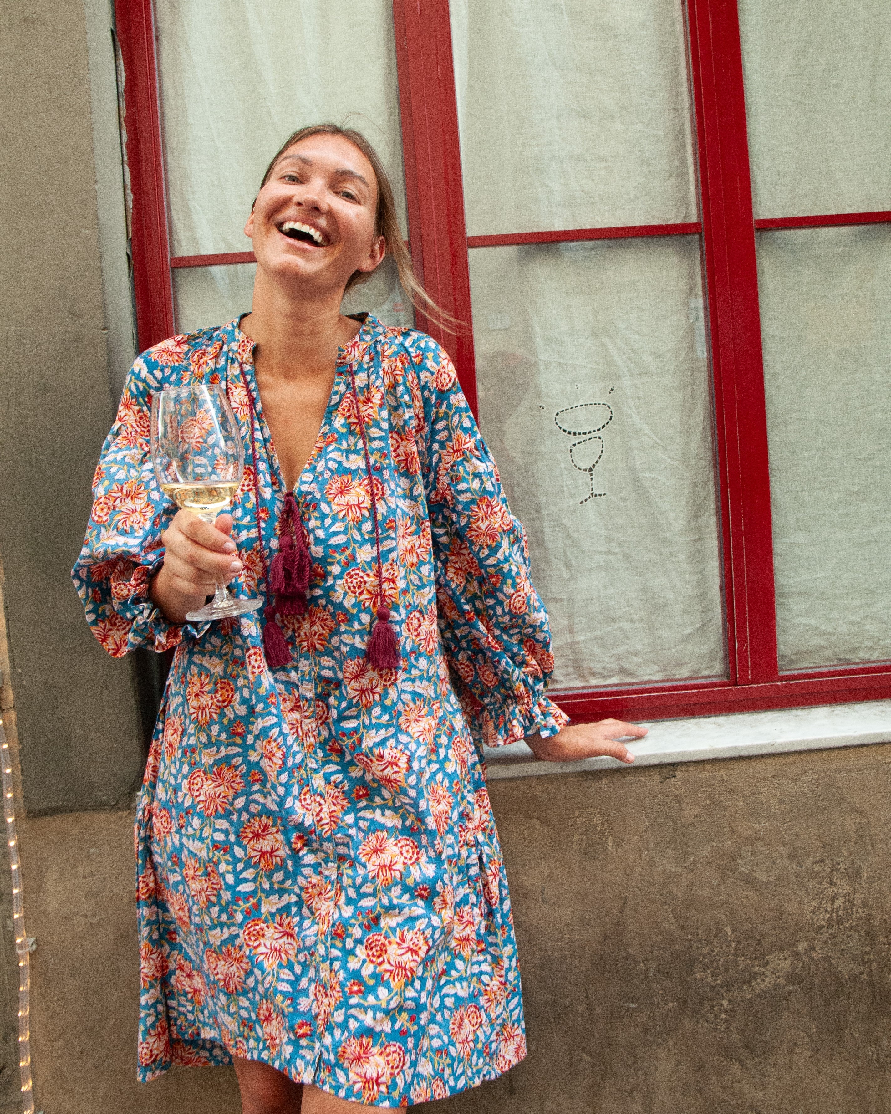 Kaftan Tunic Dress with Two Part Sleeve