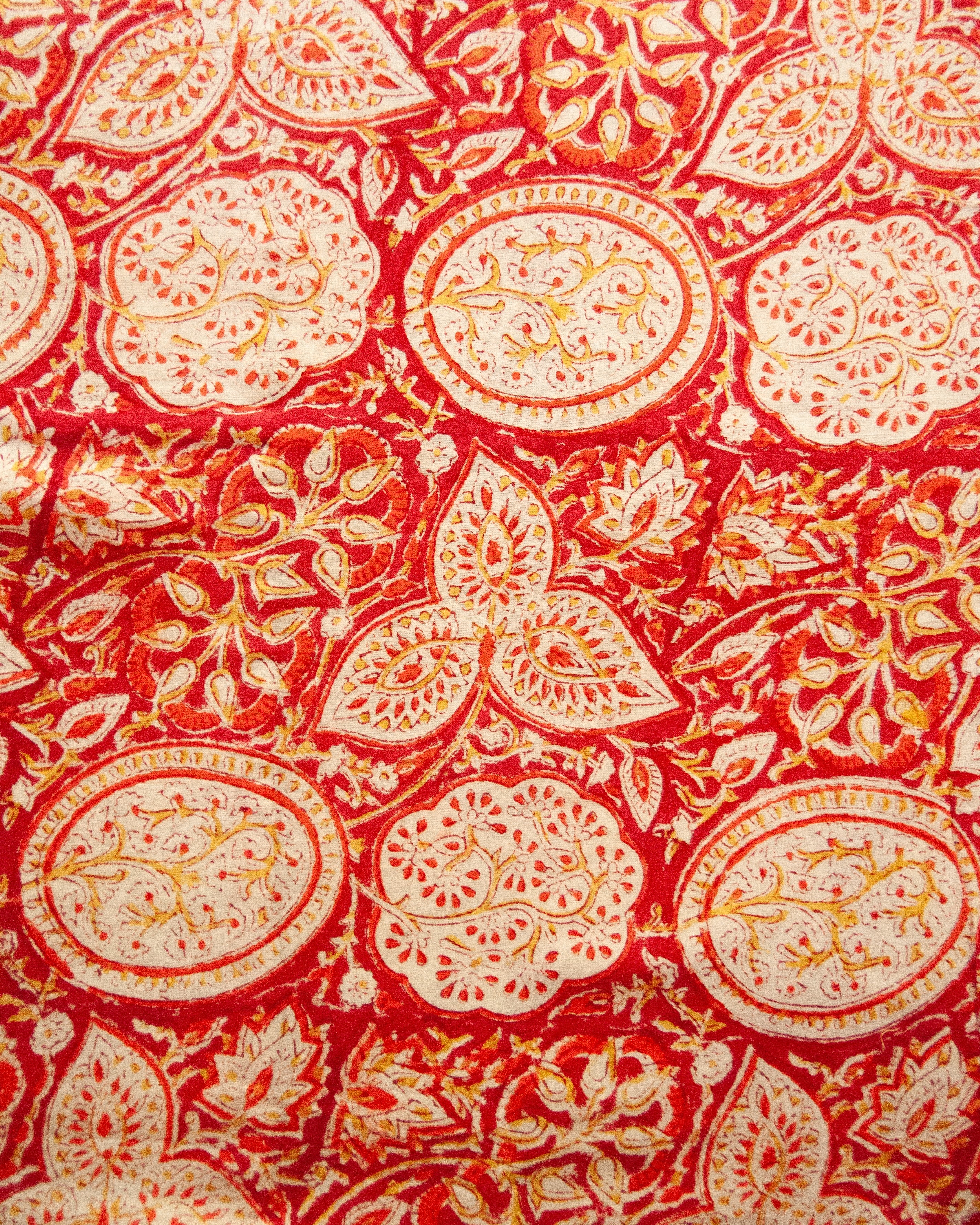 Mahal Hawa Print With Bright Orange Tassels