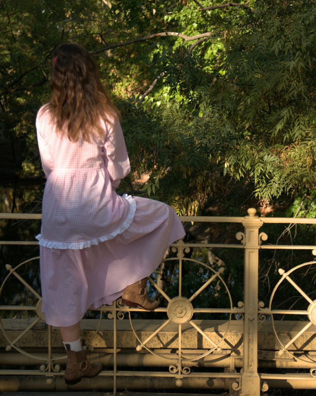 Flora Maxi Dress em Guinga Rosa - PRÉ-VENDA