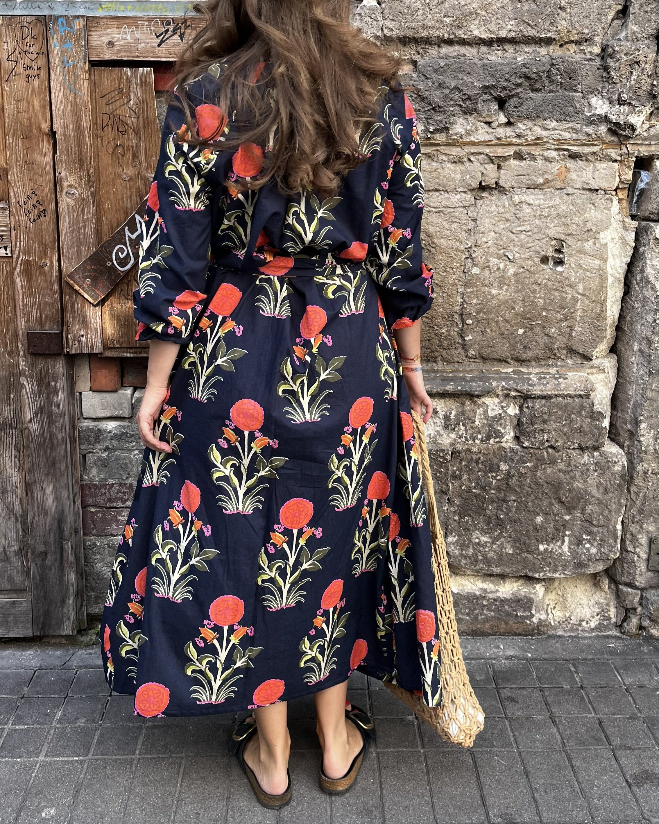 Maxi Kaftan in Amazonas Print With Orange Tassels - PRE ORDER