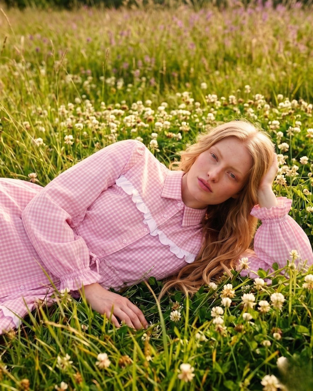 Flora Maxi Dress in Pink Gingham - PRE ORDER