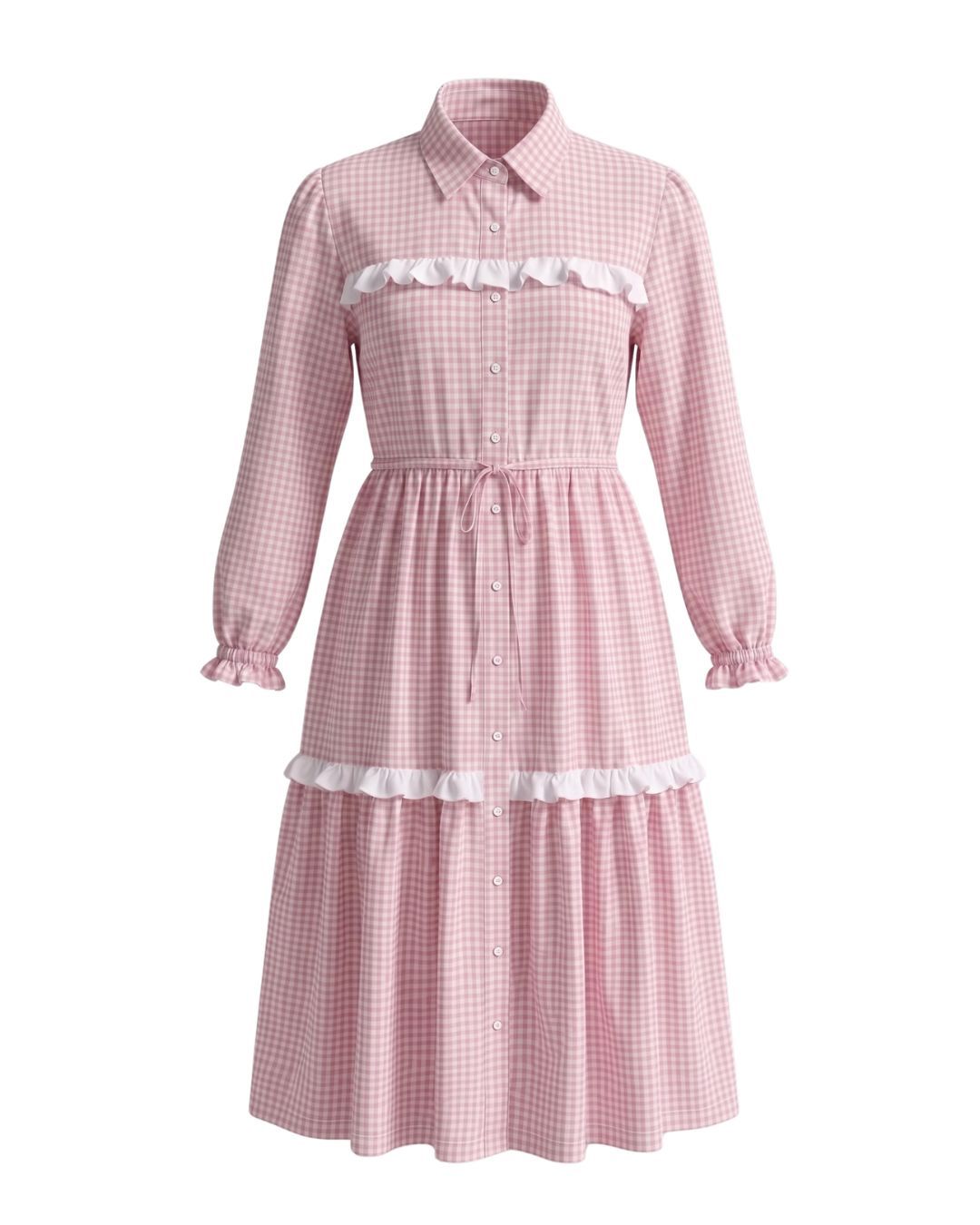 Flora Maxi Dress in Pink Gingham - PRE ORDER
