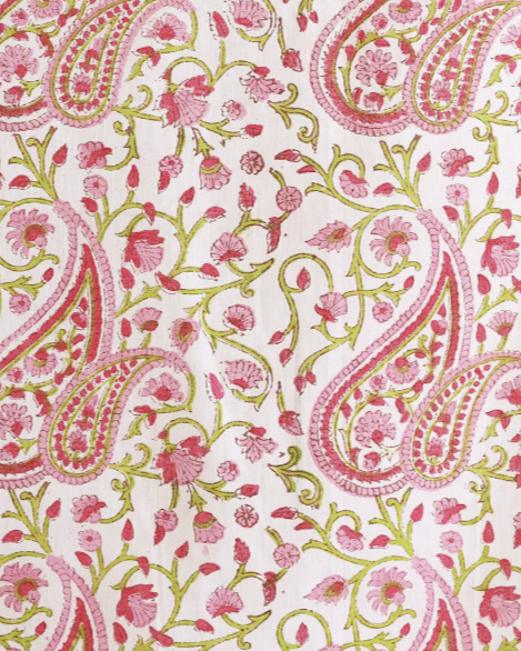 Rose Paisley Print With Light Pink Tassels