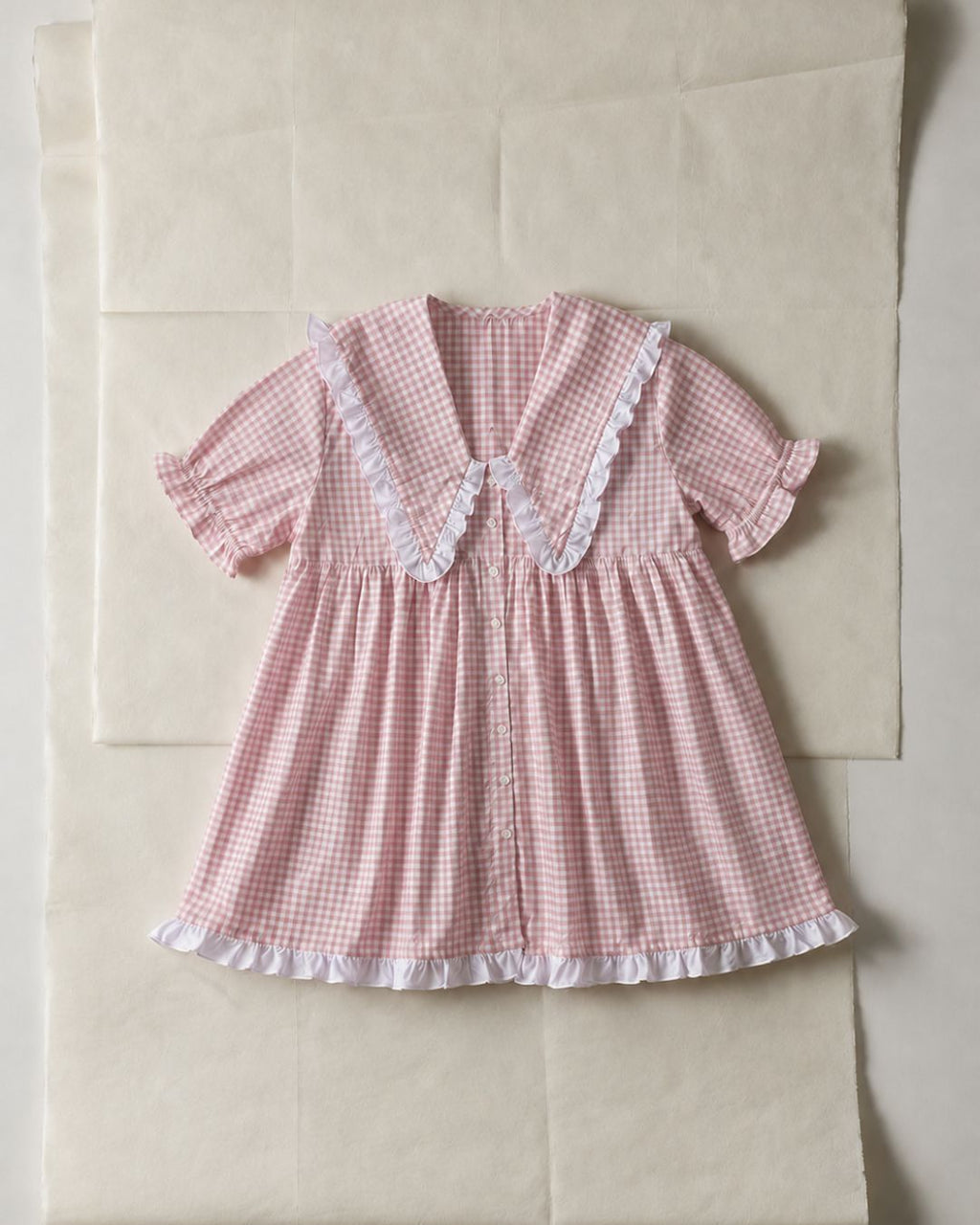 Flora Mini Dress in Pink Gingham - PRE ORDER
