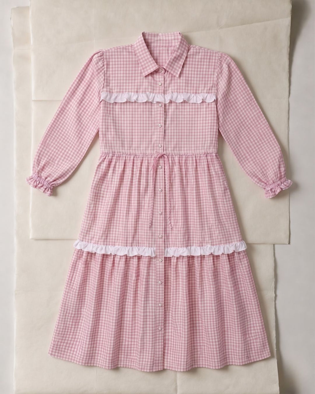 Flora Maxi Dress in Pink Gingham - PRE ORDER
