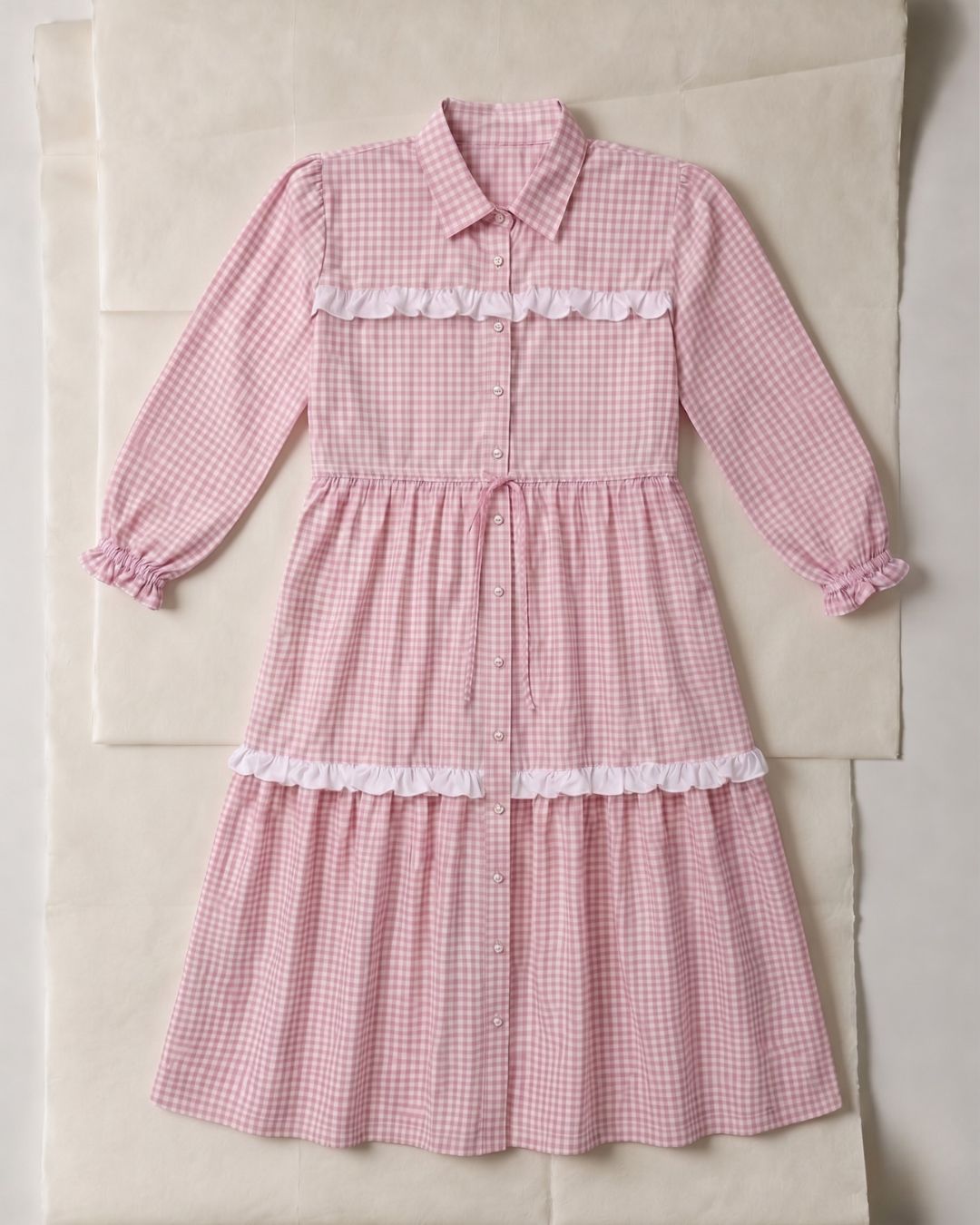 Flora Maxi Dress in Pink Gingham - PRE ORDER