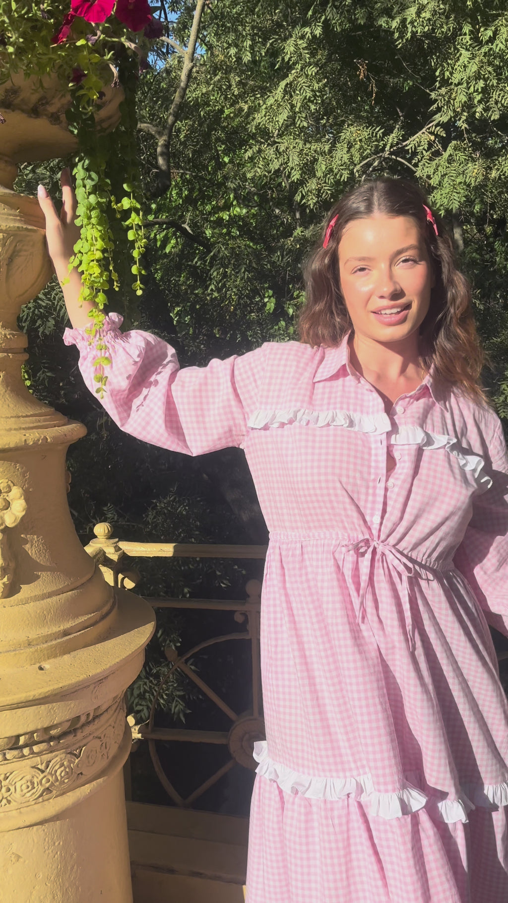 Flora Maxi Dress em Guinga Rosa - PRÉ-VENDA