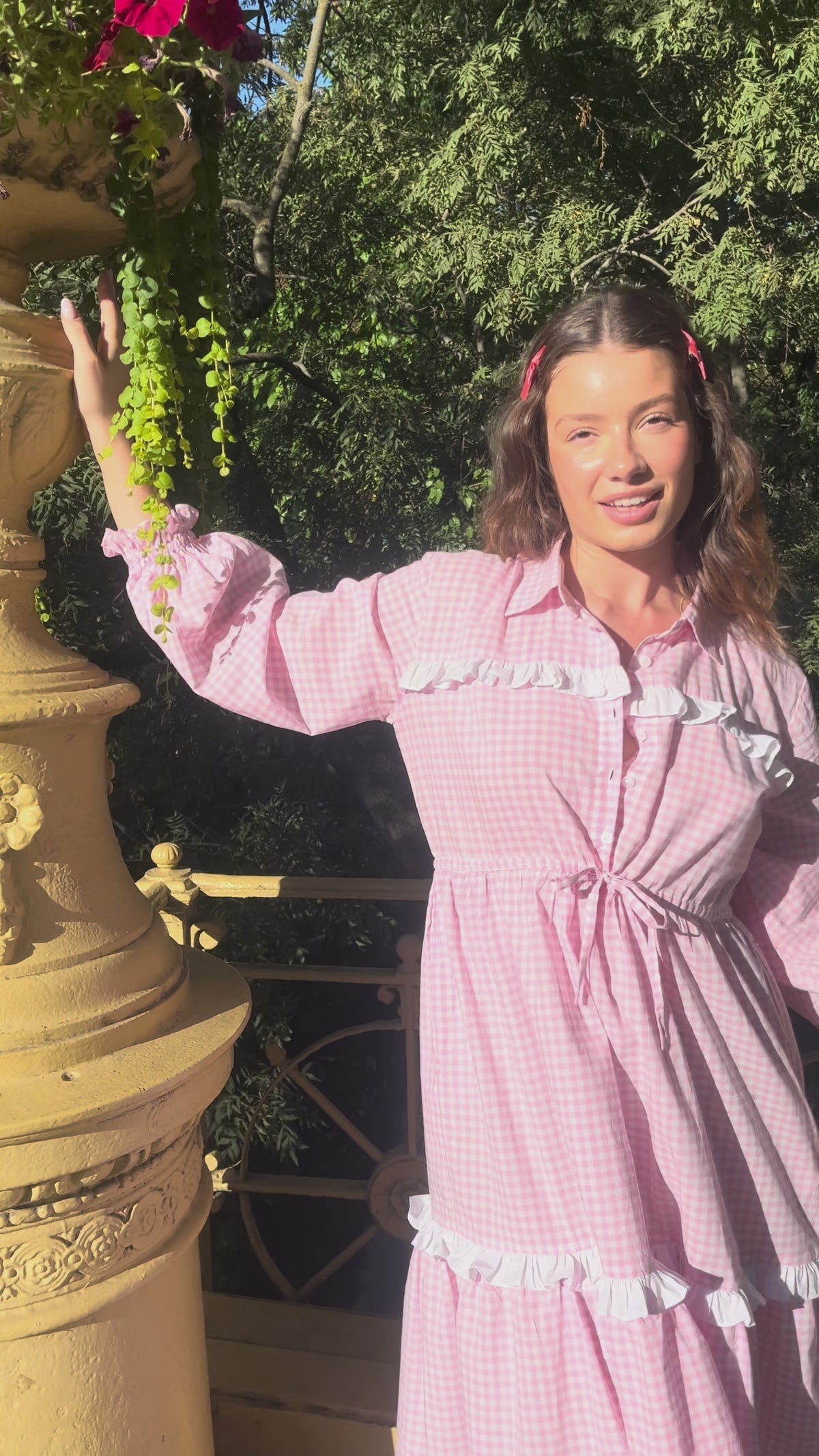 Flora Maxi Dress em Guinga Rosa - PRÉ-VENDA