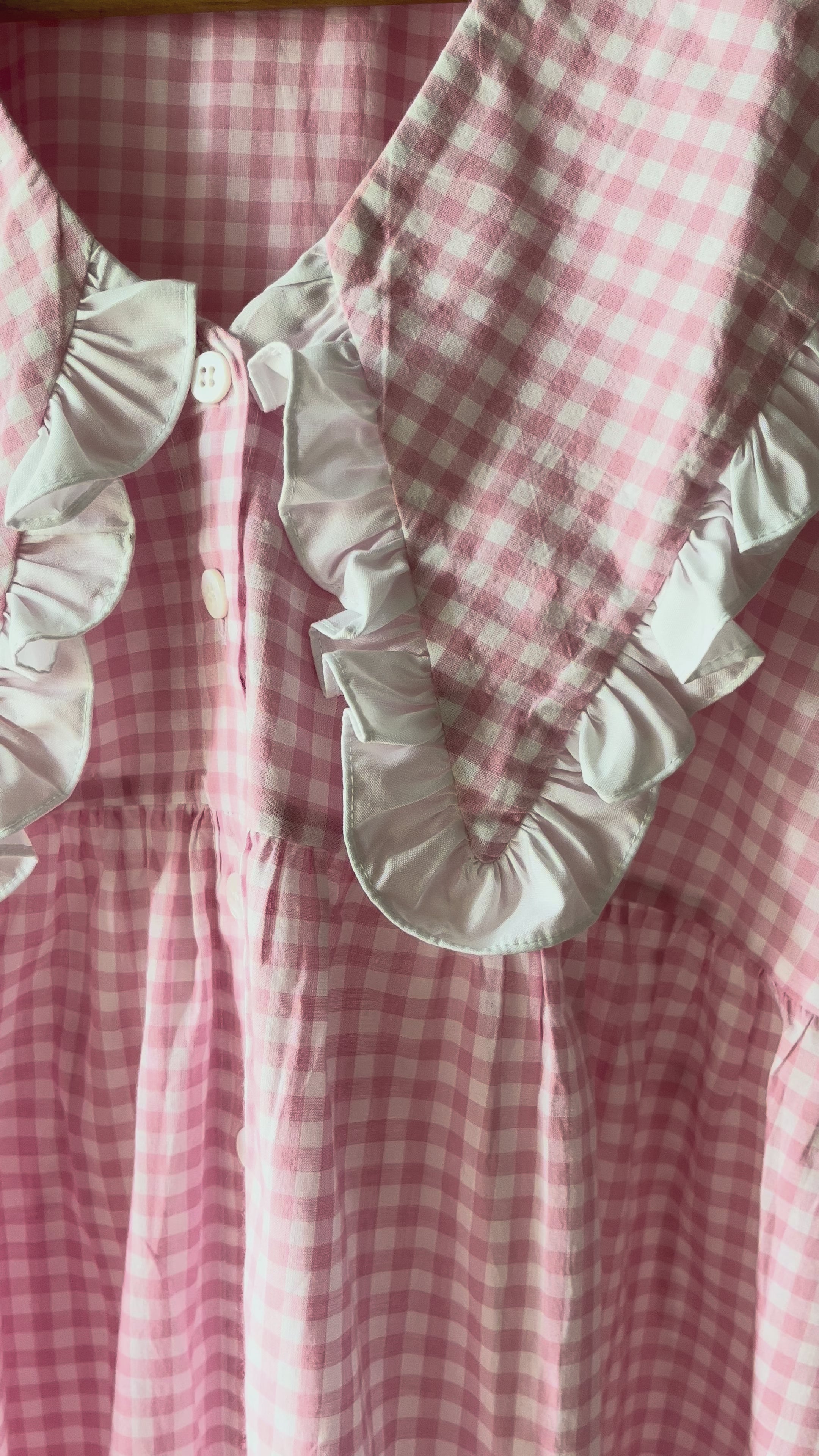 Flora Mini Dress in Pink Gingham - READY TO SHIP