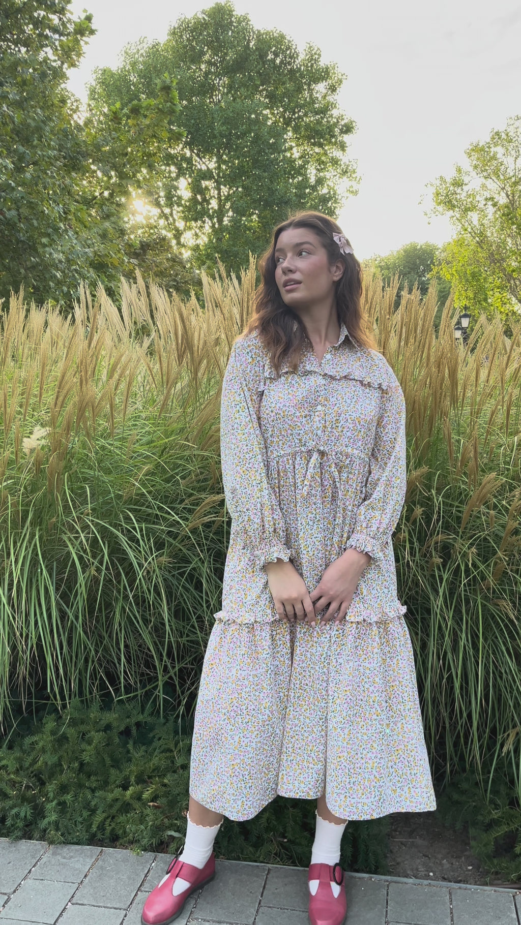 Flora Maxi Dress in Primrose Bloom Block Printed - PRE ORDER