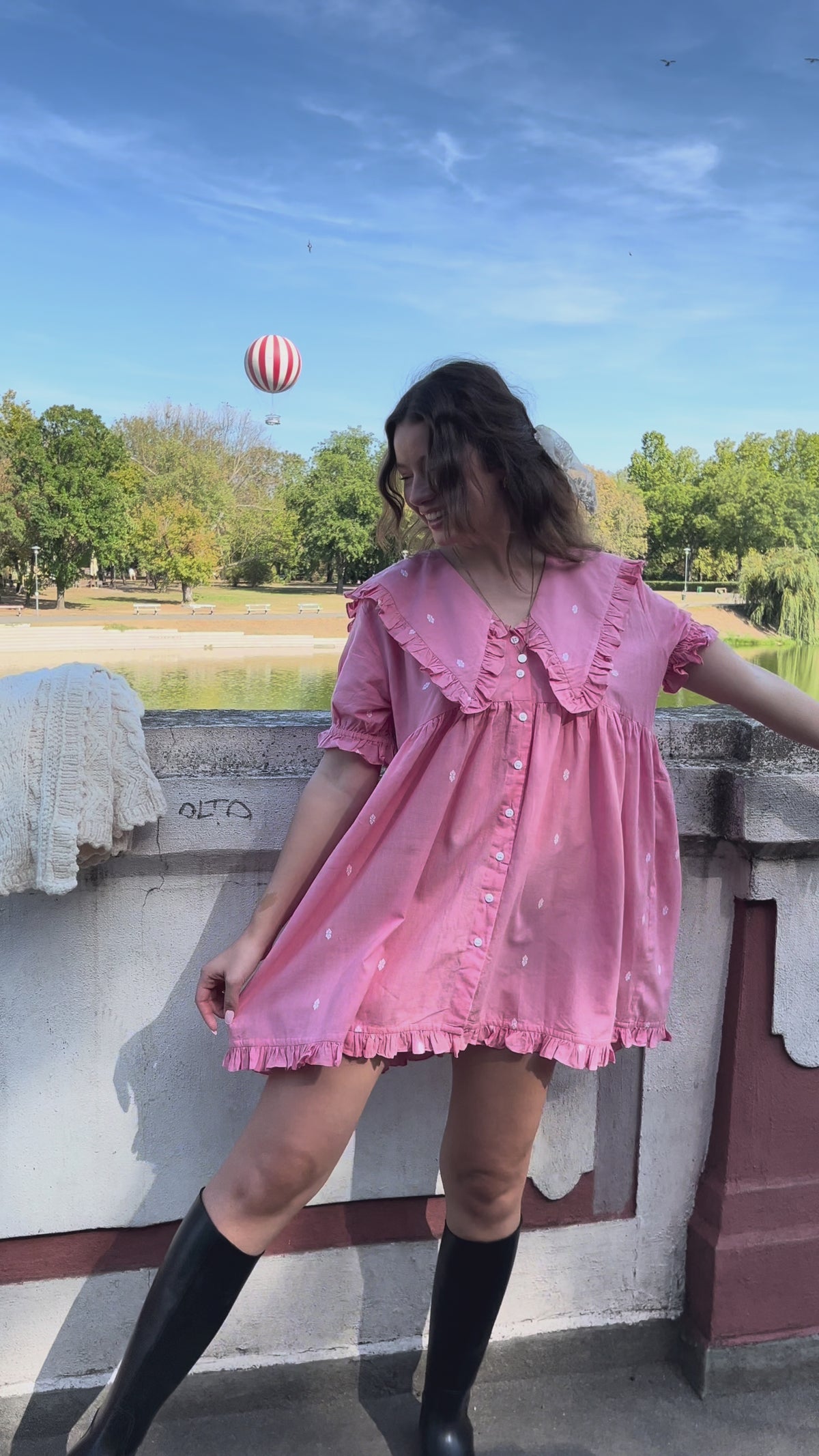 Flora Mini Dress in Eden Rose Hand Loom Woven - PRE ORDER