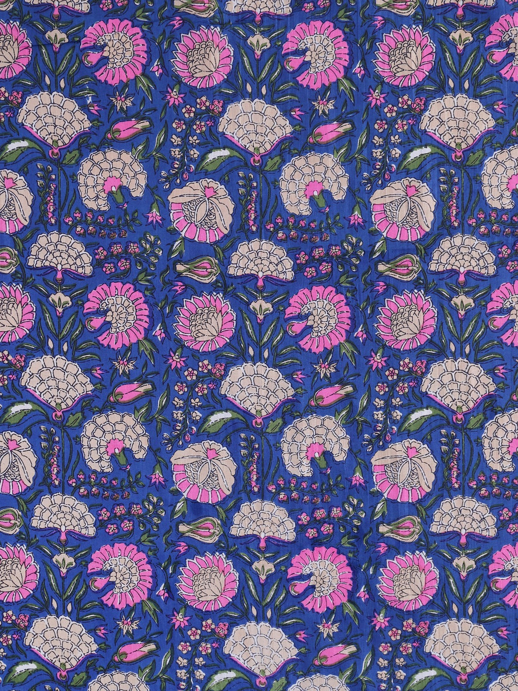 Jaipur Blossom Print With Pink - Purple Tassels